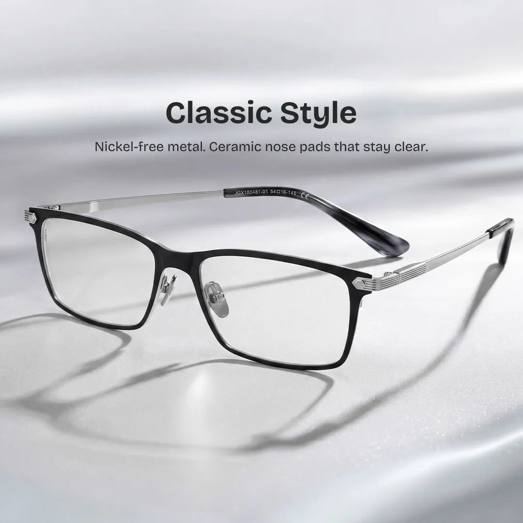 Alexander Rectangle Black Glasses
