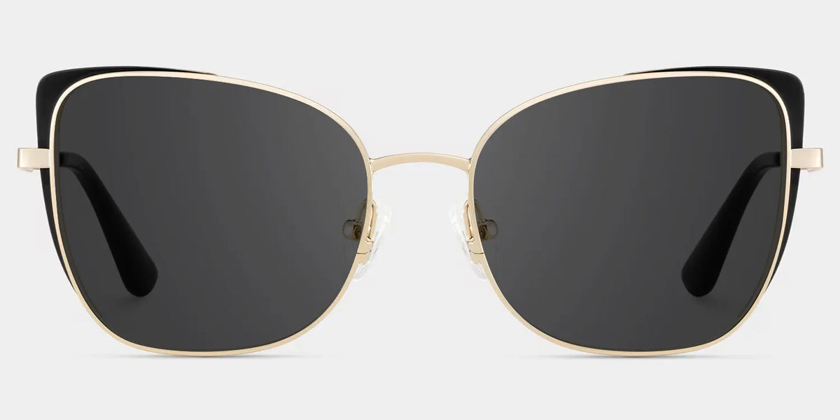 Tessa Cat-Eye Black Gold Glasses