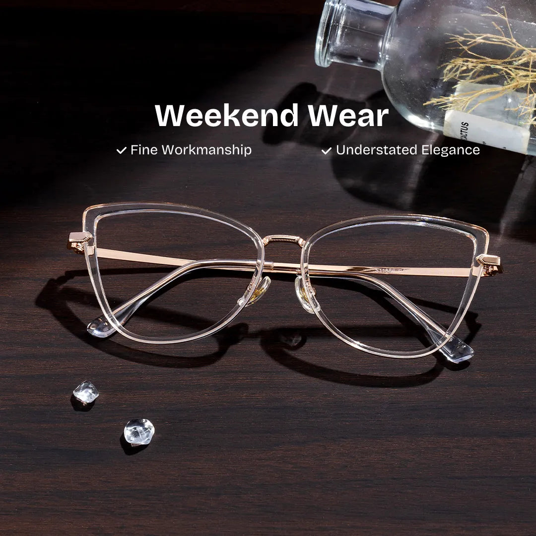 Sloane Cat-Eye Clear Glasses