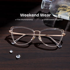 Sloane Cat-Eye Clear Glasses