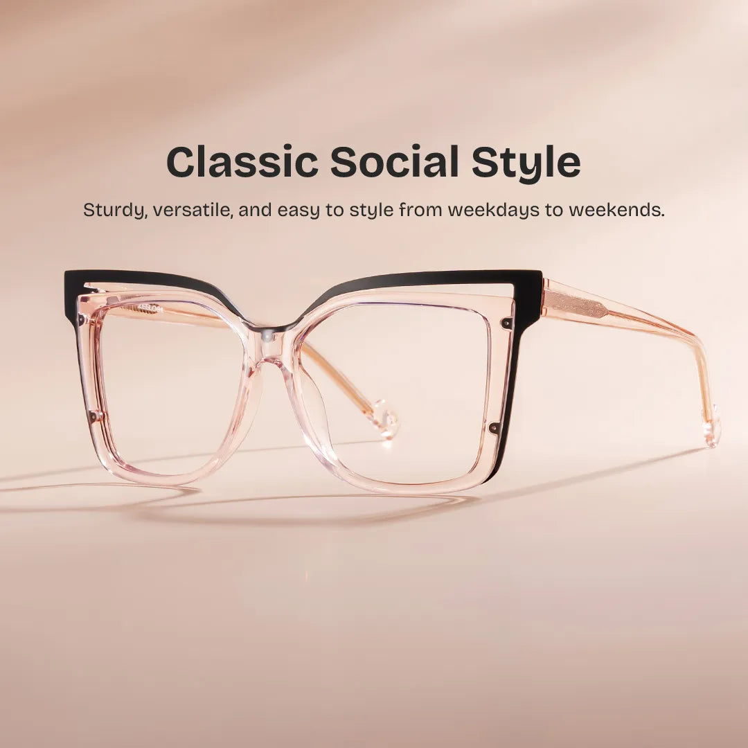 Twolla Square Beige Glasses