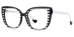 Fenn Cateye Black White Glasses